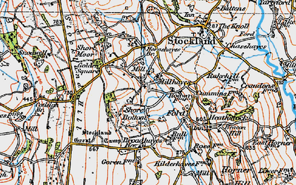 Old map of Shore Bottom in 1919