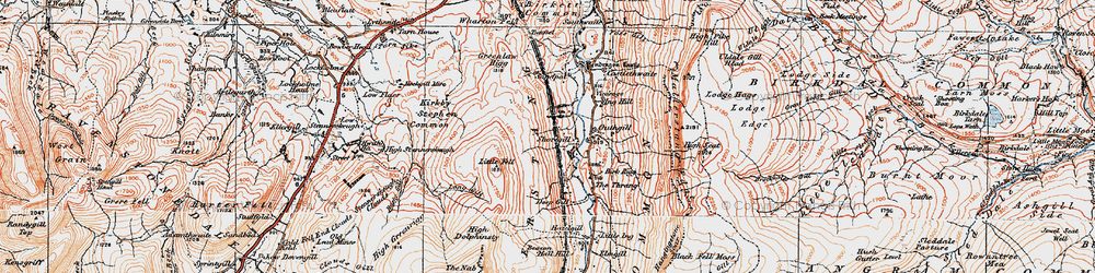 Old map of Wharton Fell in 1925