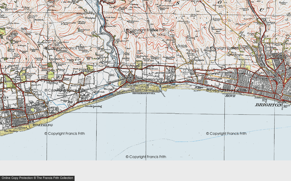 Old Map of Shoreham Beach, 1920 in 1920