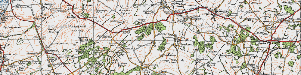 Old map of Shorley in 1919
