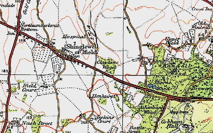 Old map of Shorne West in 1920