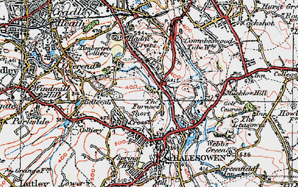 Old map of Short Cross in 1921