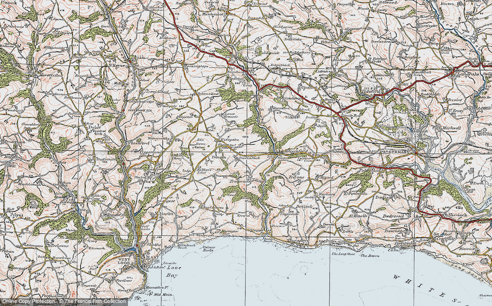 Old Map of Shortacross, 1919 in 1919