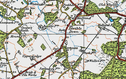 Old map of Shortgate in 1920