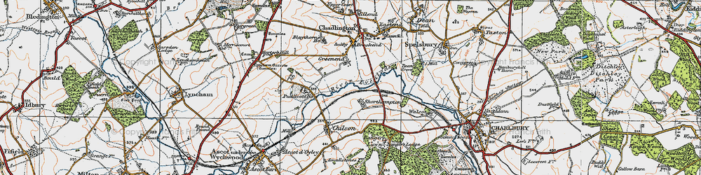 Old map of Shorthampton in 1919