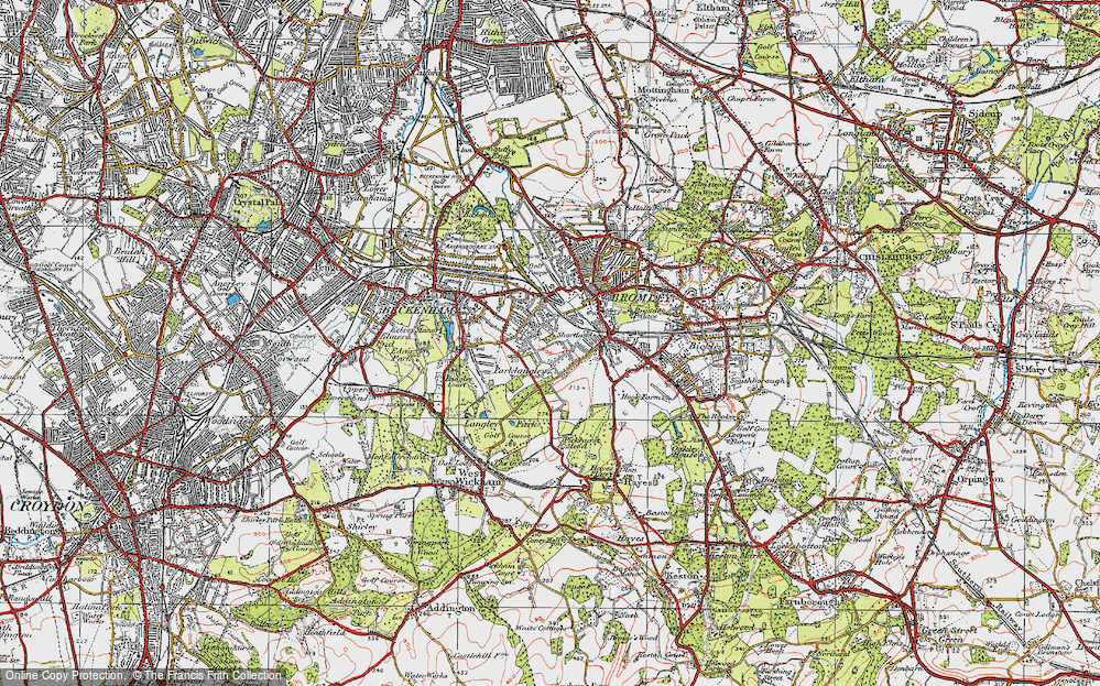 Old Map of Shortlands, 1920 in 1920