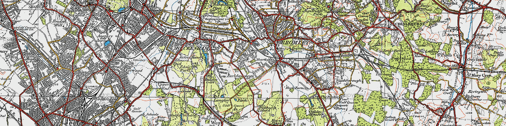 Old map of Shortlands in 1920