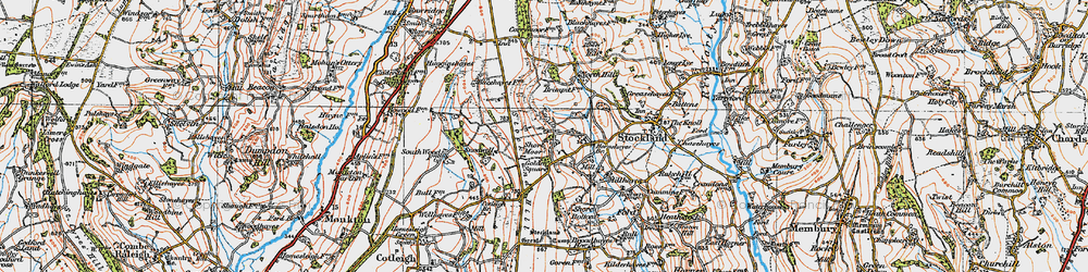 Old map of Shortmoor in 1919