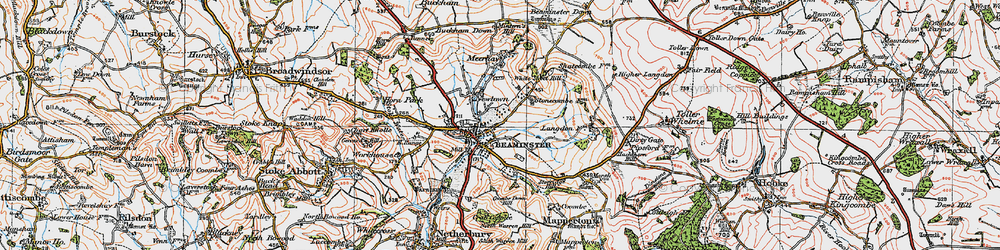 Old map of Shortmoor in 1919