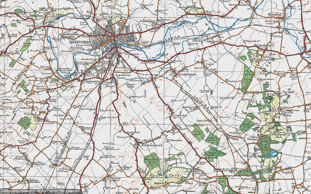 Old Map of Shortstown, 1919 in 1919