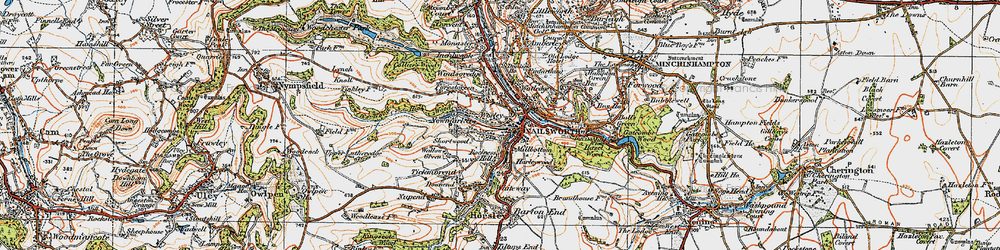 Old map of Shortwood in 1919