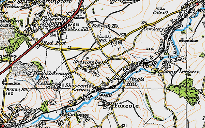 Old map of Shoscombe in 1919