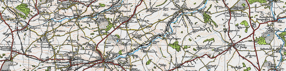 Old map of Shoscombe in 1919