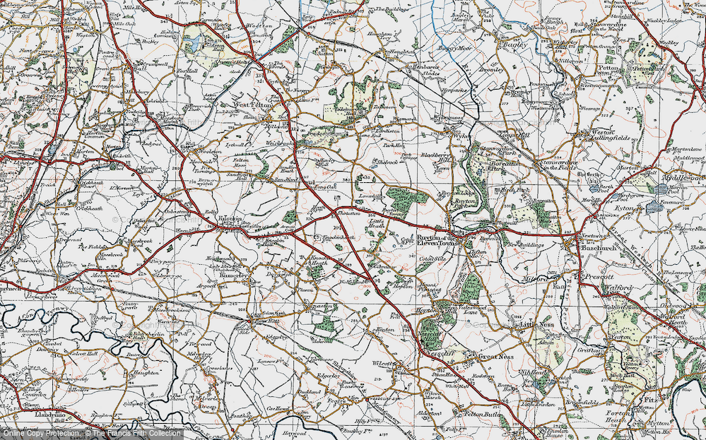 Old Map of Shotatton, 1921 in 1921