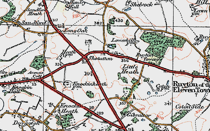 Old map of Shotatton in 1921