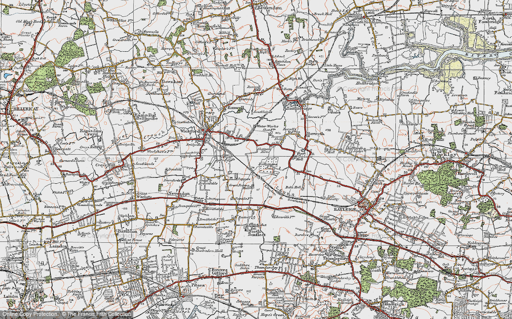 Old Map of Shotgate, 1921 in 1921