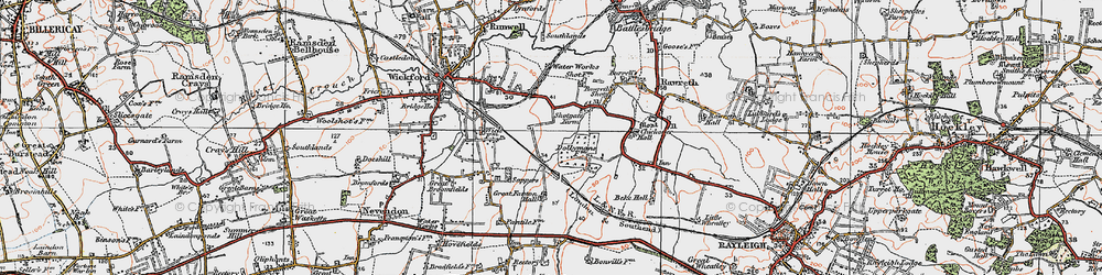 Old map of Shotgate in 1921