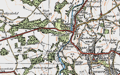 Old map of Shotley Bridge in 1925