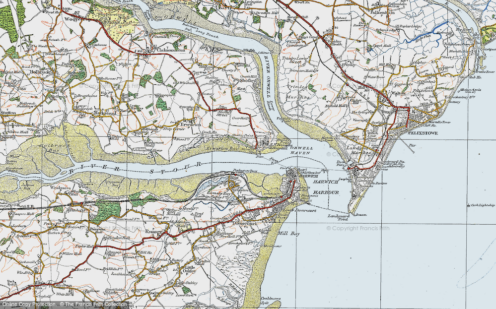 Old Map of Shotley Gate, 1921 in 1921