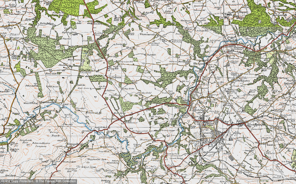 Old Map of Shotleyfield, 1925 in 1925