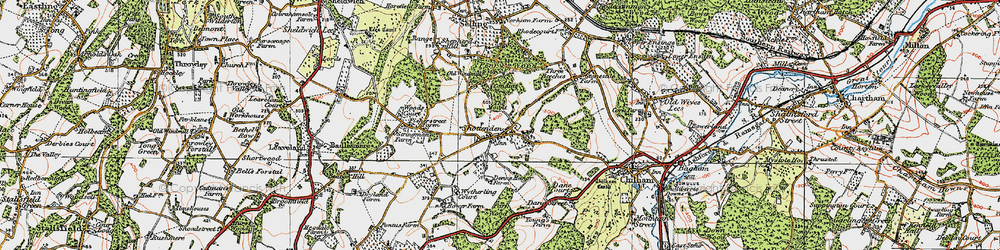 Old map of Shottenden in 1921