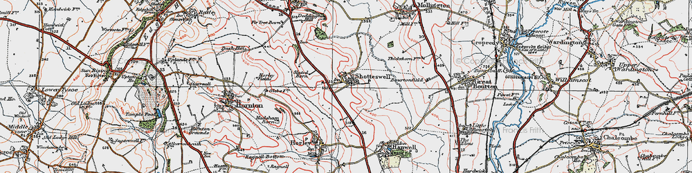 Old map of Shotteswell in 1919