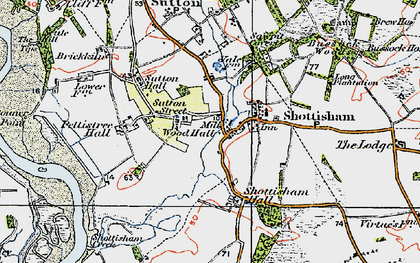 Old map of Shottisham in 1921