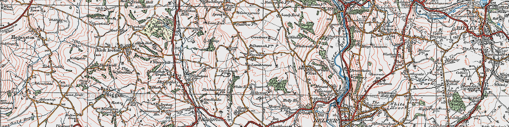 Old map of Shottle in 1921
