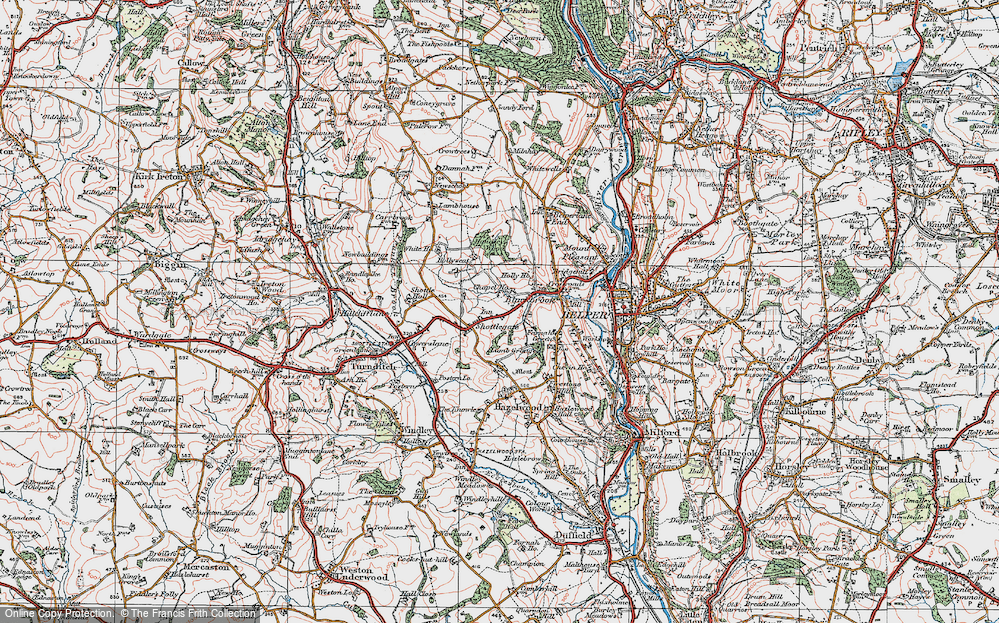 Old Map of Shottlegate, 1921 in 1921