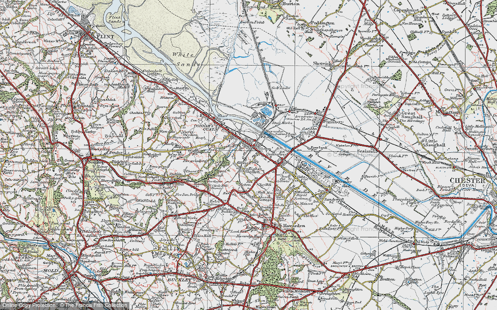 Old Map of Shotton, 1924 in 1924