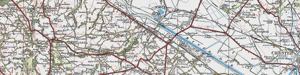 Old map of Shotton in 1924