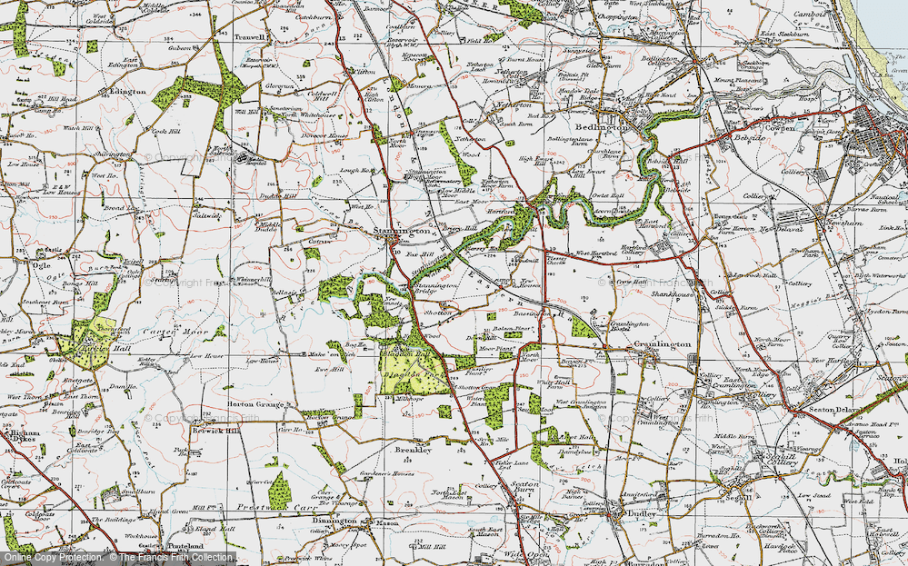 Old Map of Shotton, 1925 in 1925