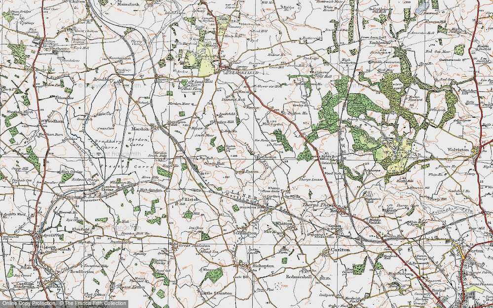 Old Map of Shotton, 1925 in 1925