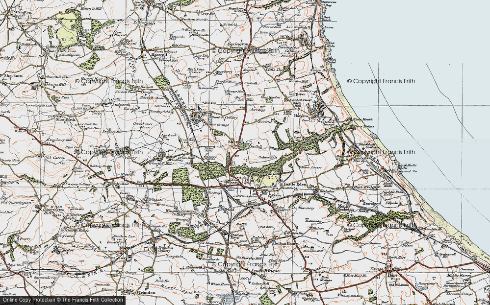Old Map of Shotton, 1925 in 1925