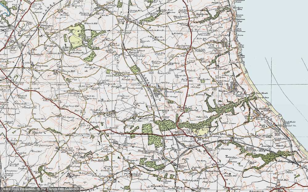 Old Map of Shotton Colliery, 1925 in 1925