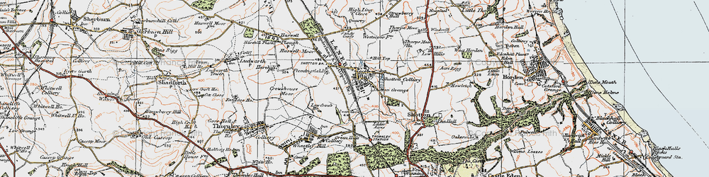 Old map of Shotton Colliery in 1925
