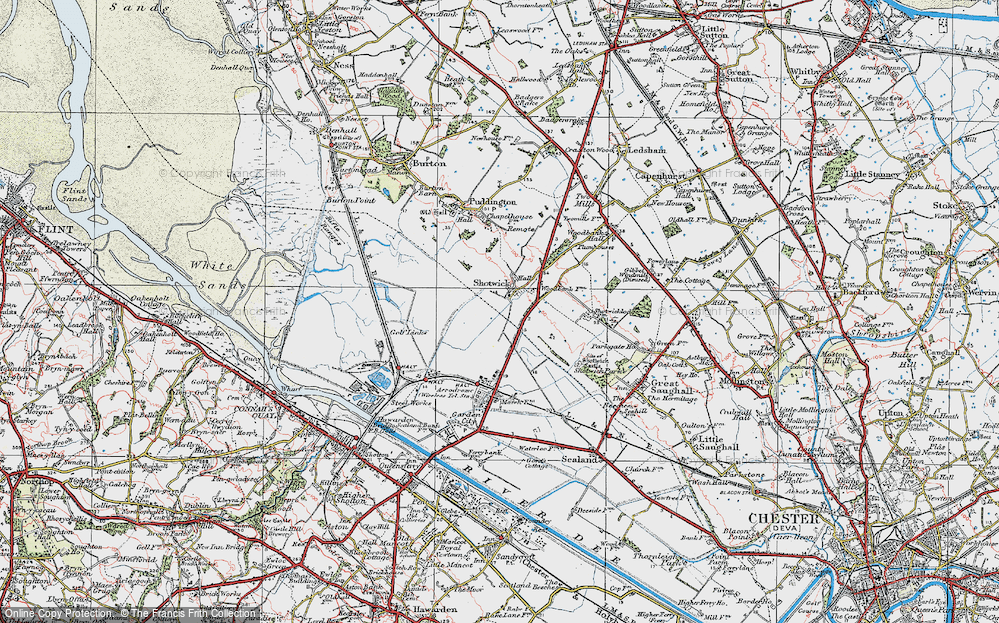 Old Map of Shotwick, 1924 in 1924