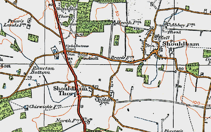 Old map of Shouldham Thorpe in 1922