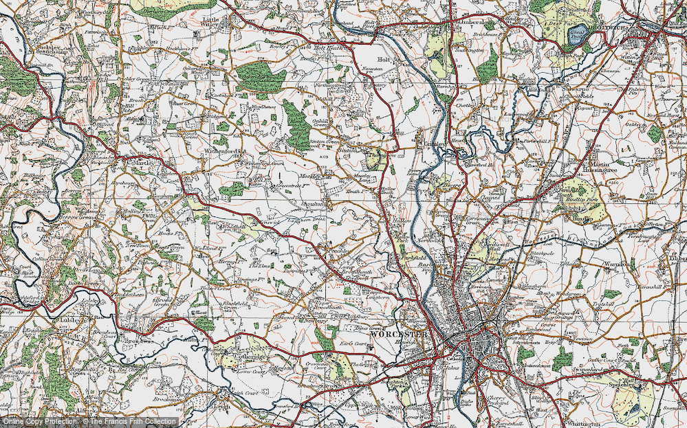 Old Map of Shoulton, 1920 in 1920