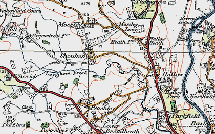 Old map of Shoulton in 1920