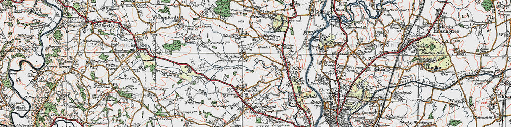 Old map of Shoulton in 1920