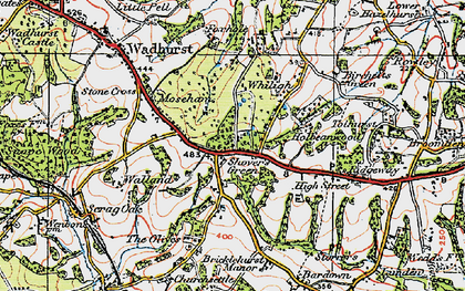 Old map of Shover's Green in 1920
