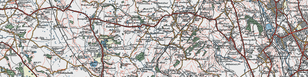 Old map of Shraleybrook in 1921