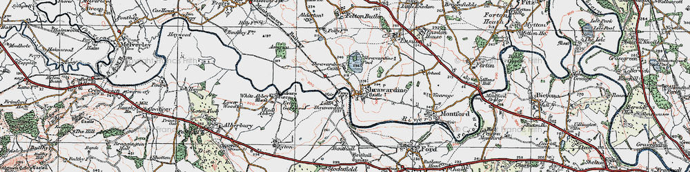 Old map of Shrawardine in 1921