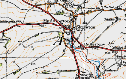 Old map of Shrewton in 1919