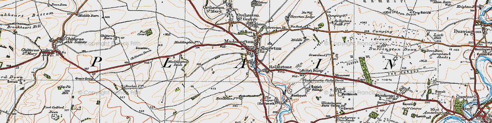 Old map of Shrewton in 1919