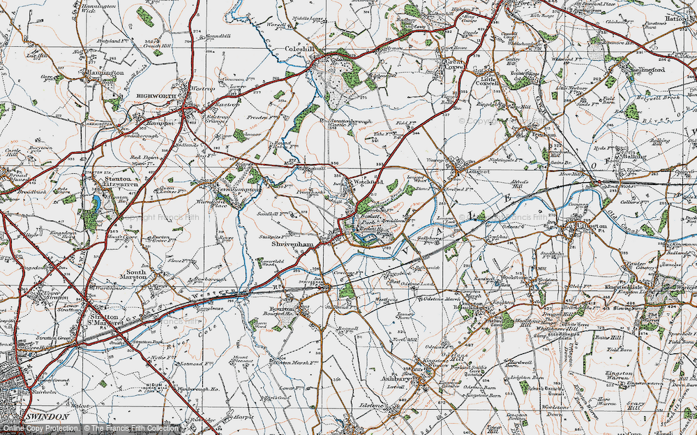Old Map of Historic Map covering Bower Brook in 1919