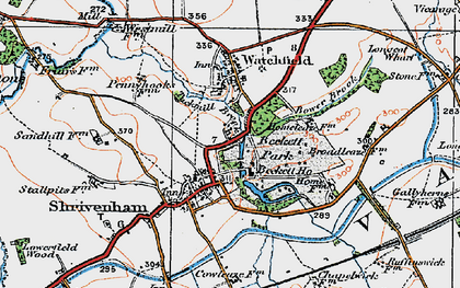 Old map of Shrivenham in 1919