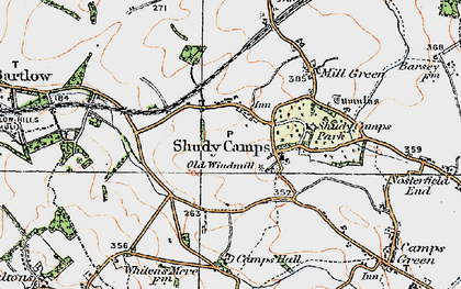 Old map of Shudy Camps in 1920
