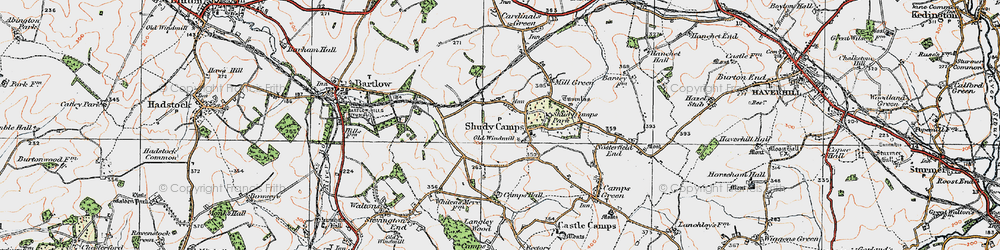 Old map of Shudy Camps in 1920